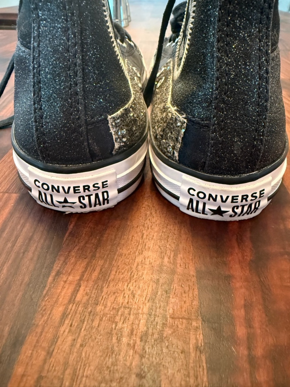 Converse Black Glitter High Top Sneakers - Picture 9 of 10